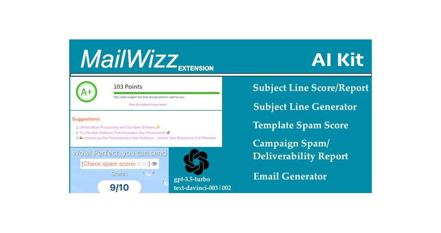 Mailwizz AI Kit - Spam and Subject Line Scoring with AI Content Generator