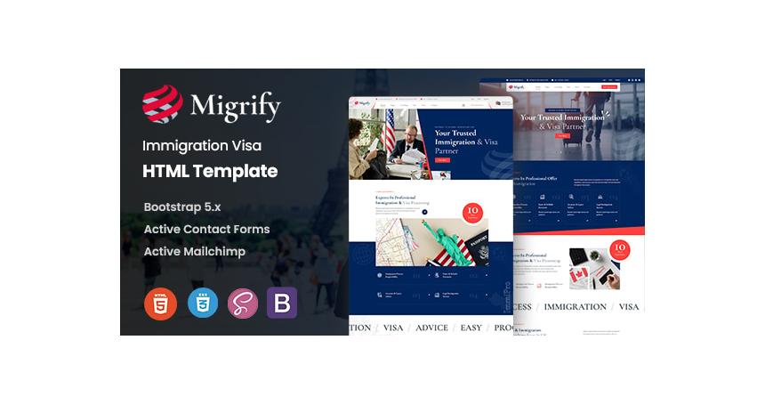 Migrify - Immigration Visa Consulting HTML Template