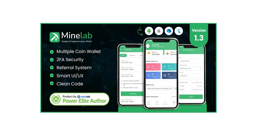 MineLab - Cloud Crypto Mining Mobile Application