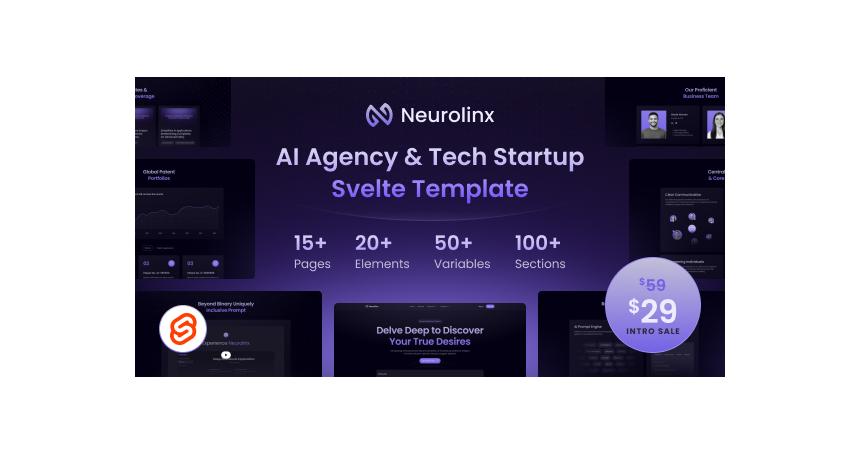 Neurolinx - AI Deep Search Technology Startup & Agency Svelte Template