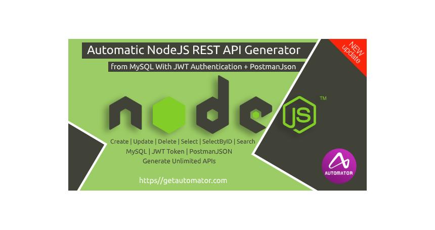 NodeJS REST API Generator from MySQL + Postman Json + JWT Auth - Windows