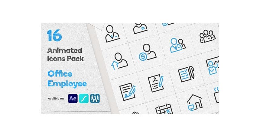 Office Employee Animated Icons Pack - Wordpress Lottie Json Animation SVG