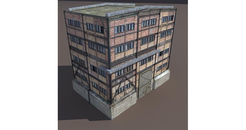 Old Factory Low Poly 3d Building