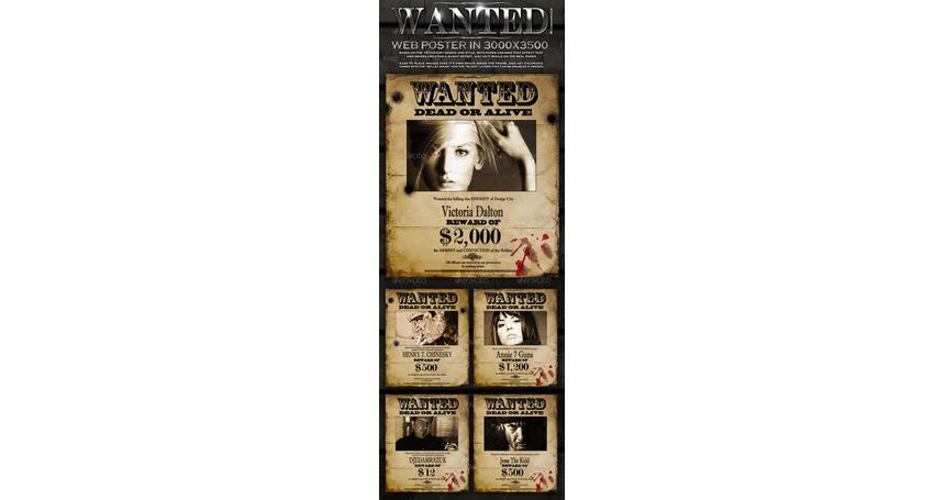 Old "Wanted" Poster - Editable