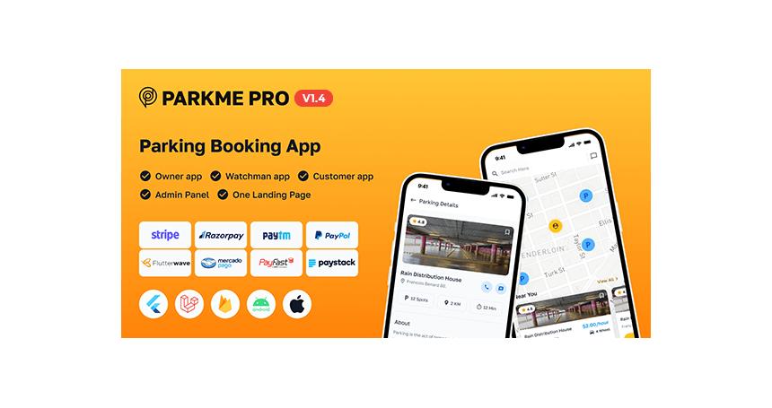 ParkMePRO - Flutter Complete Car Parking App with Owner and WatchMan app