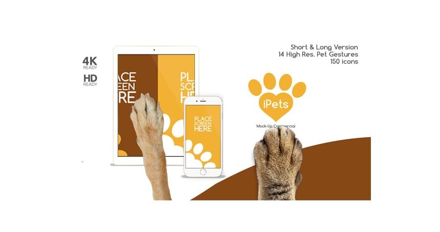 Pets Flat MockUp Device Kit