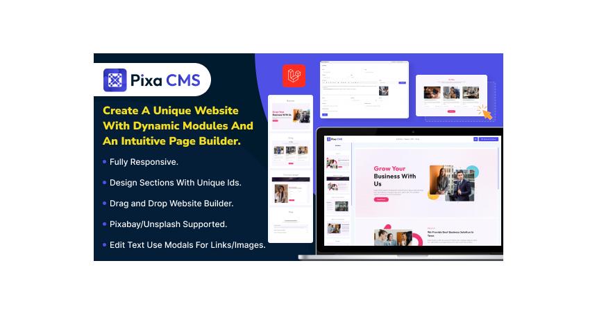 PixaCMS - Laravel Based Content Management System