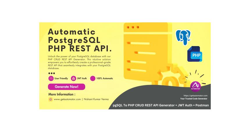 PostgreSQL to REST API Generator With JWT Token Authentication - PHP + Postman