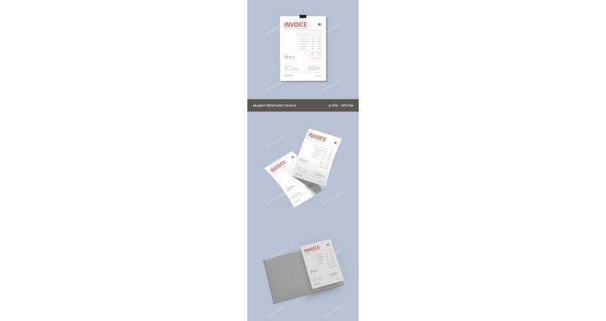 Red White Green Modern Minimalist Real Estate Invoice