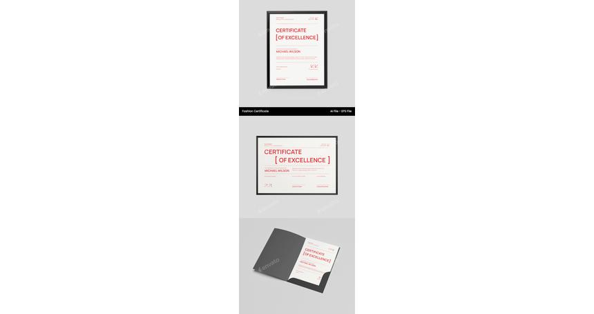 Red White Modern Minimalist Fashion Certificate