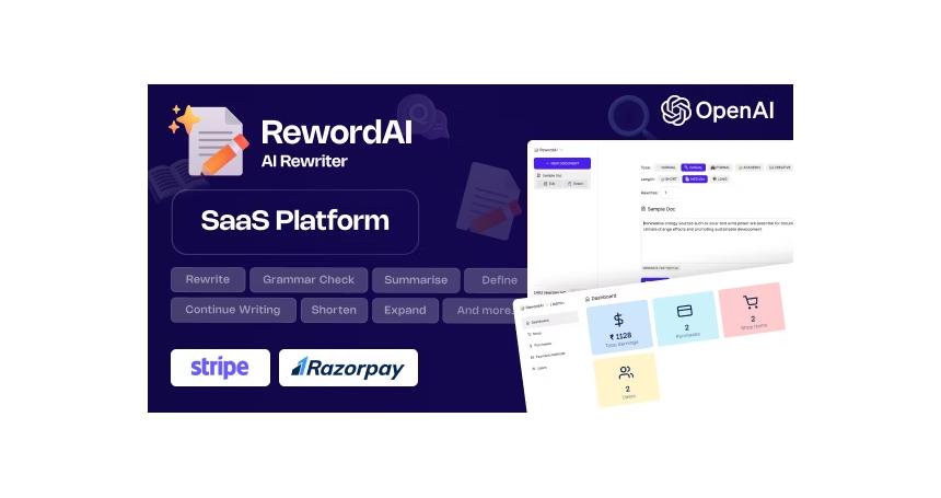 RewordAI - AI Rewriter and Grammar Corrector SaaS Platform