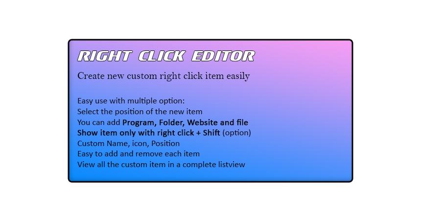 Right Click Editor