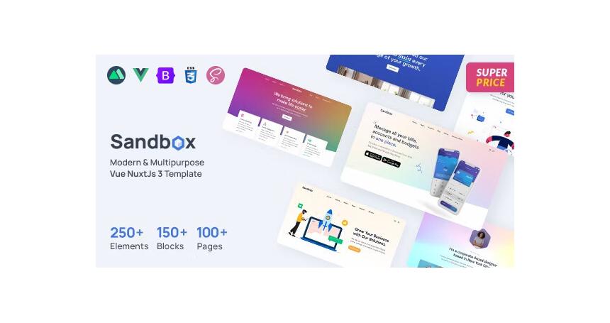 Sandbox - Modern & Multipurpose NuxtJs Template