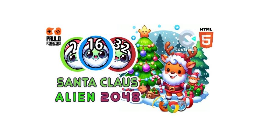 Santa Claus Alien 2048  HTML5 Game - (With Construct 3 Source-code .c3p)