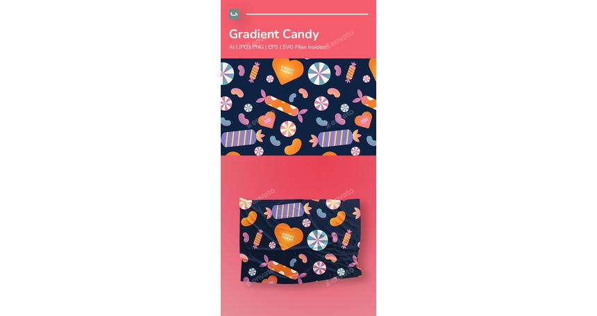 Seamless Gradient Candyland Pattern