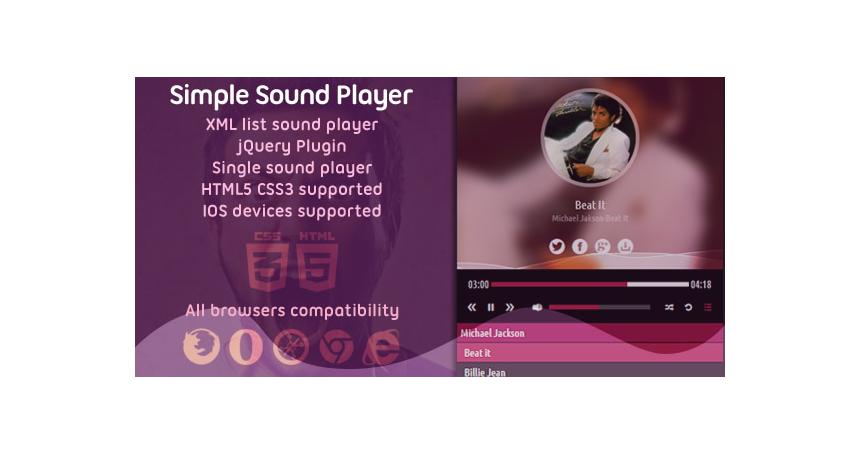 Simple Standalone Sound Player HTML5 with XML