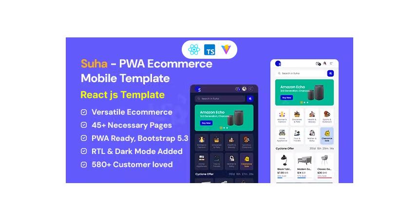 Suha - PWA Ecommerce Mobile React JS Template