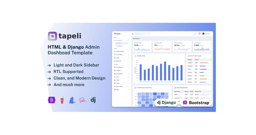 Tapeli - Django & HTML Admin Dashboard Template