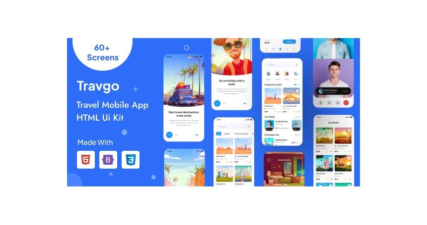 Travgo - Travel Mobile App HTML Template