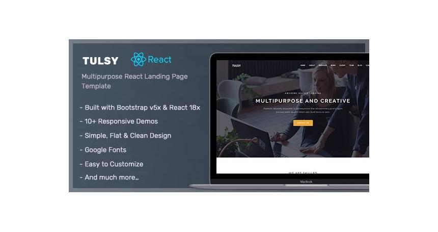 Tulsy - Multipurpose React Landing Page Template