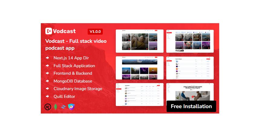 Vodcast - Full Stack Video Podcast Next.js App