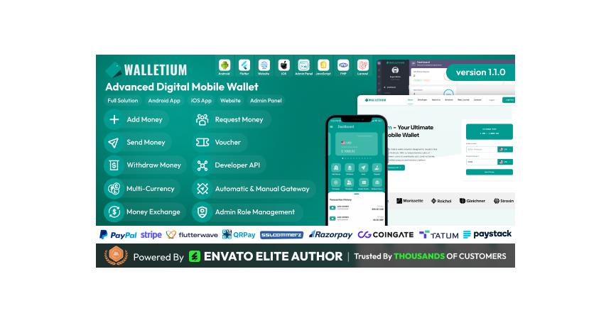 Walletium - Digital Wallet and Payment Gateway Full Solution