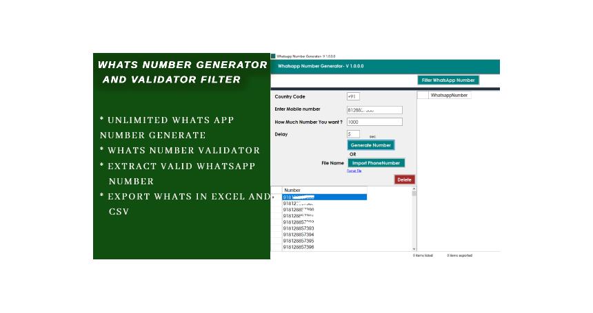 Whats Number Generator and Filter Pro