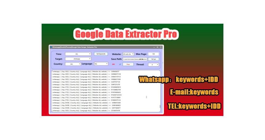 Whatsapp|Emails|Phones|Google Data Scrape & Extractor Pro