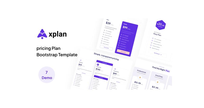 Xplan - Pricing Table Bootstrap 5 HTML Template