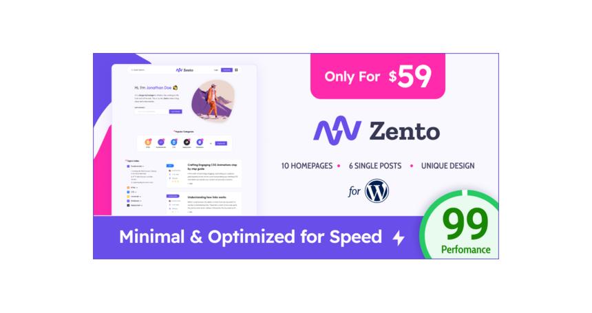 Zento - Modern & Lightweight Blog for WordPress